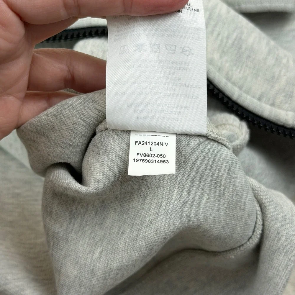 Jordan Sport Hoop Fleece Dri-Fit‎ Full-Zip Hoodie FV8602-050 Grey Sz Large